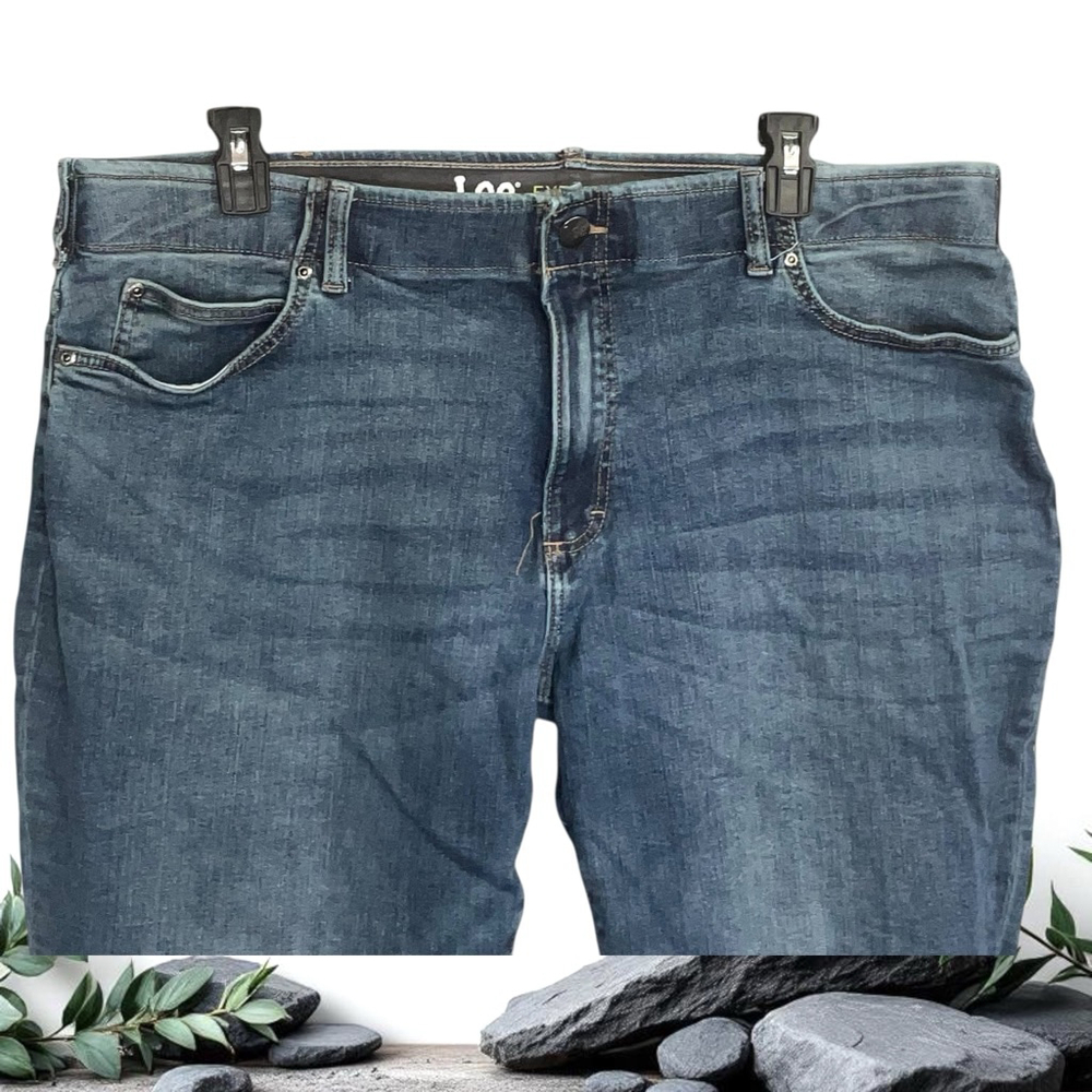 Lee Extreme Motion Straight Taper Faded Blue Jeans Contrast Stitching Men 42x30 - Picture 2 of 5